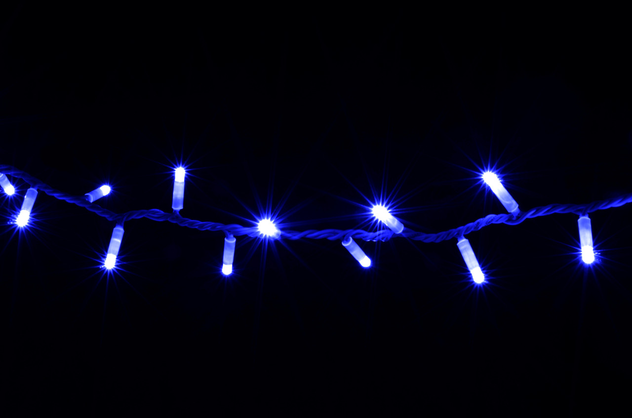 Гірлянда зовнішня DELUX STRING 200LED 10m синій/білий IP44 EN