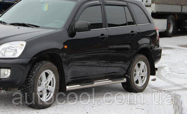 Бічні пороги труба Chery Tiggo 2005-2013 р.в. Чери Тиго, фото 1