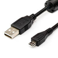 Кабель USB 2.0 - 0.8m AM/microUSB (5 pin), Atcom, Black (9174)