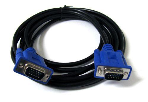 Кабель VGA 5.0m Atcom 2 феррита чёрный с синим DE-15Hd (9150) - фото 1 - id-p498316037