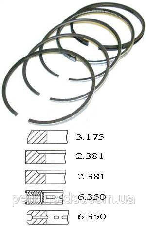 Кільця поршневі perkins 6.354, 6.354.1 , фото 1