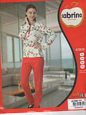 Пижама женская Батальные размеры с брюками  красного цвета