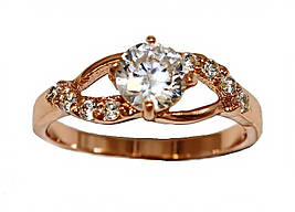 Каблучка XР. Позолота ЧВ. Камені: білий циркон. Є: 16р.