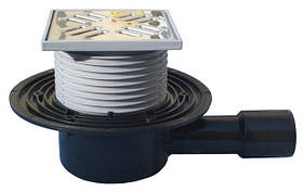 HL510N Трап із горизонтальним відведенням, з решіткою з неіржавкої сталі, DN40/50