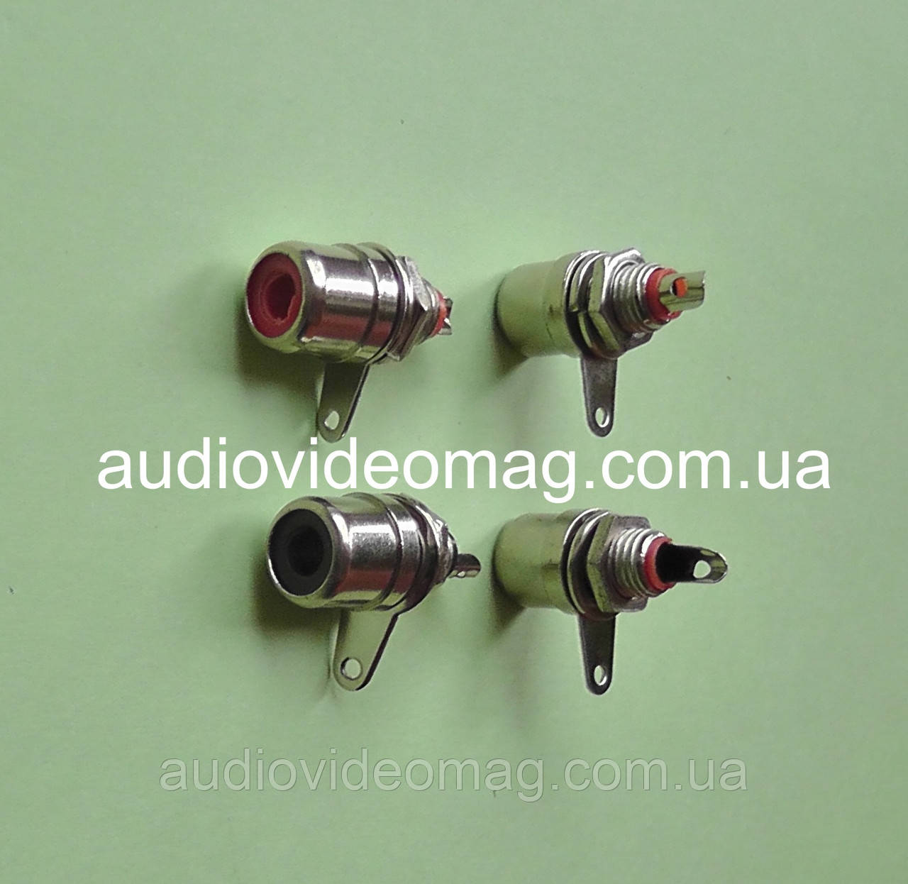 Гнізда RCA (червоне + чорне), монтажні, ціна за пару, фото 1