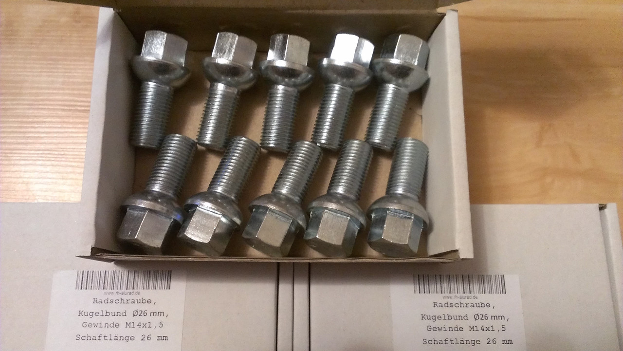 Колесные болты М14х1,5 28мм сфера, Mercedes Vito, Volkswagen, Audi ...