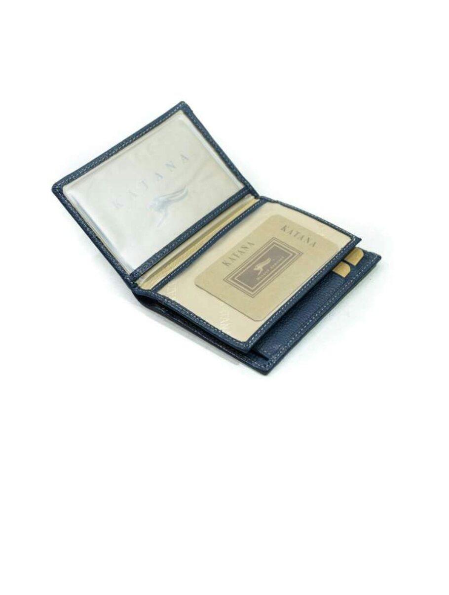 Чоловічий гаманець з натуральної шкіри синій Катана 953046, фото 1