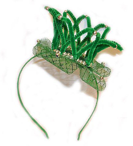 Обруч для дівчинки для волосся Корона зелений, фото 1