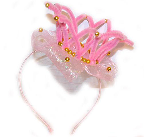 Обруч для дівчинки для волосся Корона рожевий, фото 1