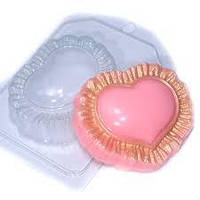 Пластикова форма для мила Серце з рюшами