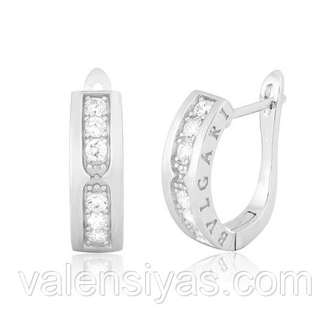 Срібні сережки в стилі Bvlgari СК2Ф/190, фото 1