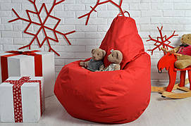 Безкаркасне Крісло мішок груша пуфік червоне XL (120х75) оксфорд 600