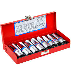 Набір головок KING TONY 4308MR 1/2" глибокі, 6-ти гр. (8 предметів)