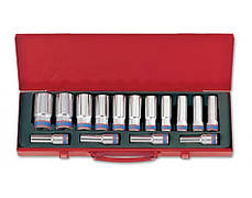 Набір головок KING TONY 4315MR 1/2" глибокі, 6-ти гр. (15 предметів)