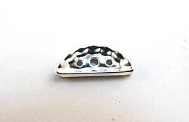 Роздільник для намистин, 18 мм х 7 мм, Півколо, 3 отвори, Стрази