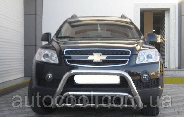 Кенгурник з вусами, захист переднього бампера Chevrolet Captiva 2006+ г.в. Шевролет Каптіва