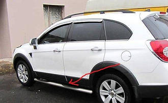 Бічні пороги труба неіржавка Chevrolet Captiva 2006+ г.в. Шевролет Каптіва