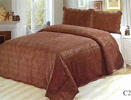 Термостеганне велюрове покривало "Рожечка", євро розмір