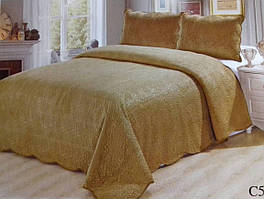 Велюрове покривало "Рожечка", євро розмір + наволочки