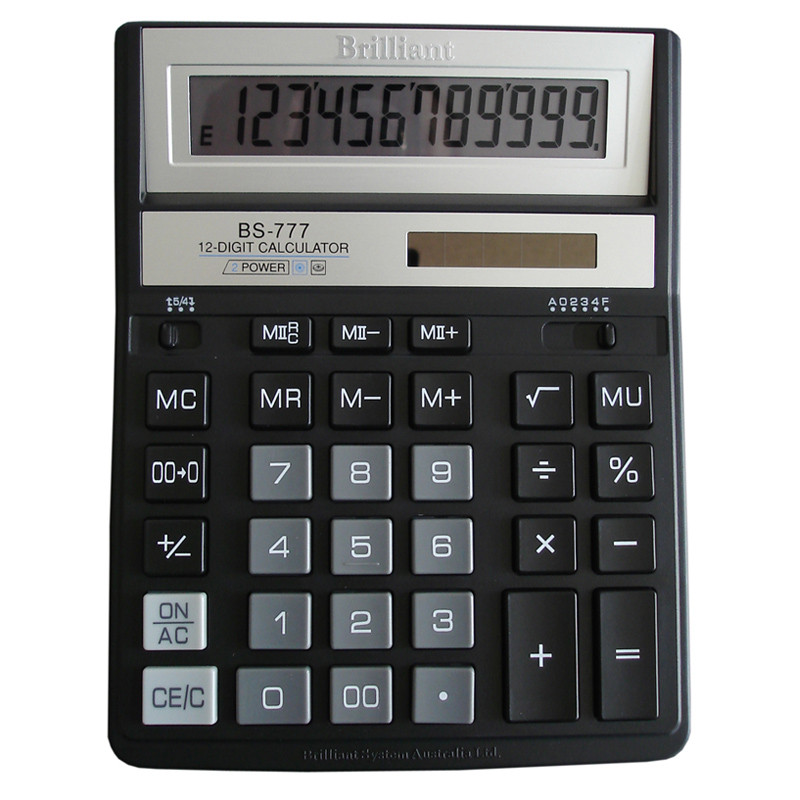 Калькулятор Brilliant 12 розрядів 2-питан. чорний BS-777BK