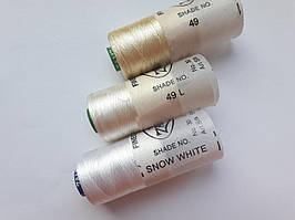 Нитки шовкові віскоза, для ручної і машинної вишивки, для китичок Індія. Молочні №т 49L