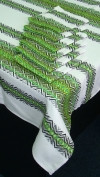 Скатерька вышитая зеленая с сетами - фото 1 - id-p44884061