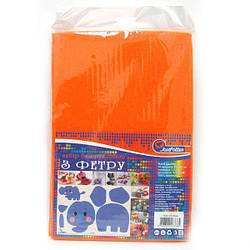 Фетр A4 помаранчевий 10 аркушів 170 г/м2 (1.2мм/20x30см)