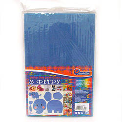 Фетр A4 темно-блакитний 10 аркушів 170 г/м2 (1.2мм/20x30см)