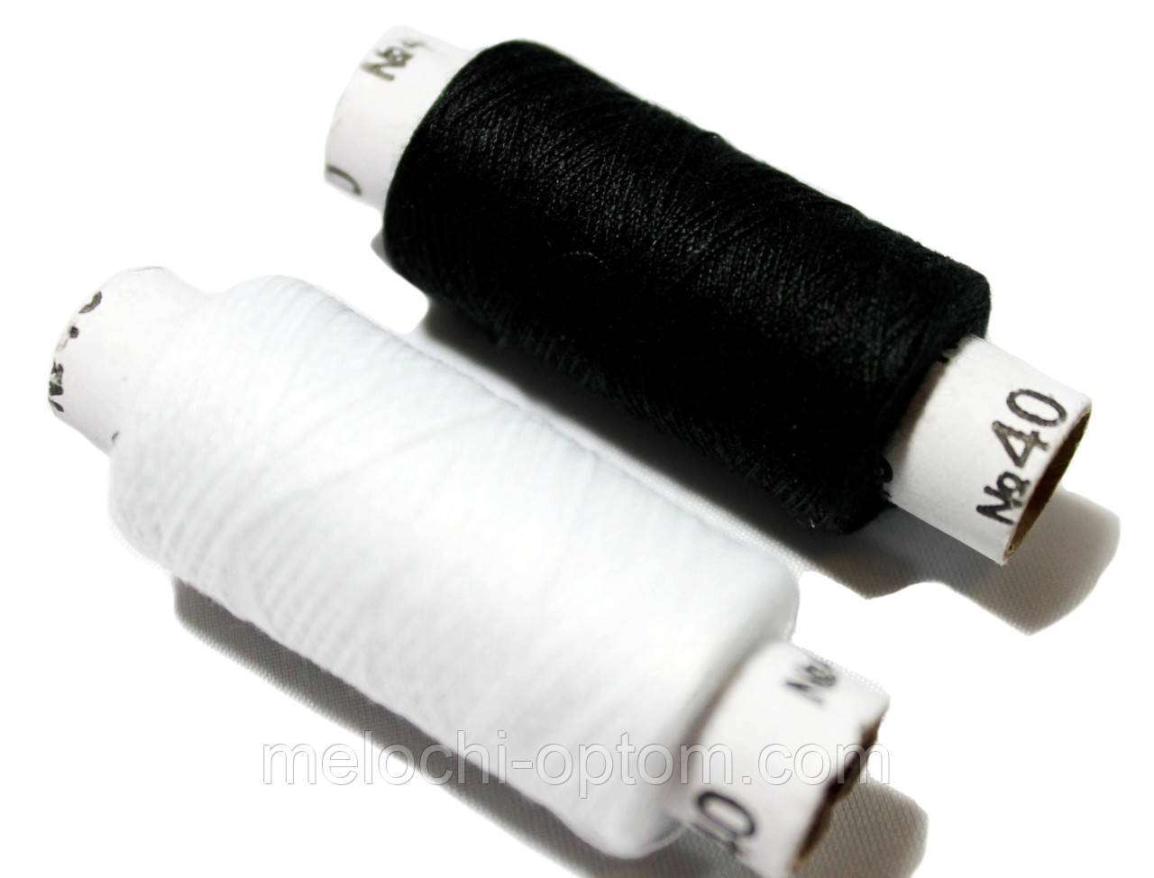Нитки швейные EVRO №40 (10 катушек) черные+белые, полиэстер - фото 4 - id-p4567969