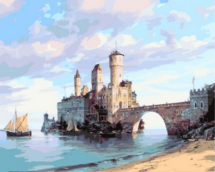 Розмальовка для дорослих Babylon Цитадель на острові (VP853) 40 х 50 см