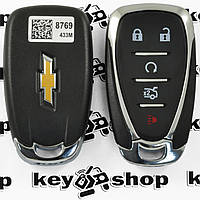 Оригинальный смарт ключ для Chevrolet (Шевролет) 4+1 кнопки, чип ID46 (HITAG 2), 433 MHz (keyless-go)