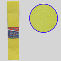 Папір креповая 100% світло-жовта 50*200 см, 20г/м2