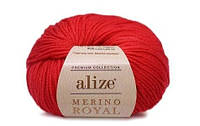 Alize MERINO ROYAL (Мерино Роял) № 56 красный (Шерстяная пряжа, нитки для вязания)