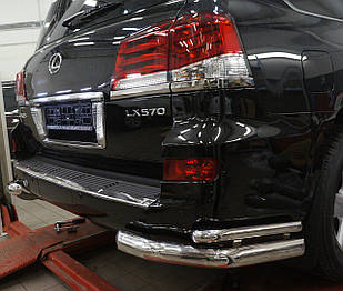 Захист заднього бампера на Lexus LX (з 2014--) Can Otomotiv d76/42 mm