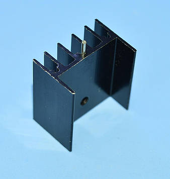 Радіатор Ш-подібний 25*23*16.5 алюміній, чорний (під корпус ТО-220/247), Китай