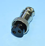 Разъем гарнитурный d16мм 2-pin, MIC-322, гнездо на кабель 1-0401