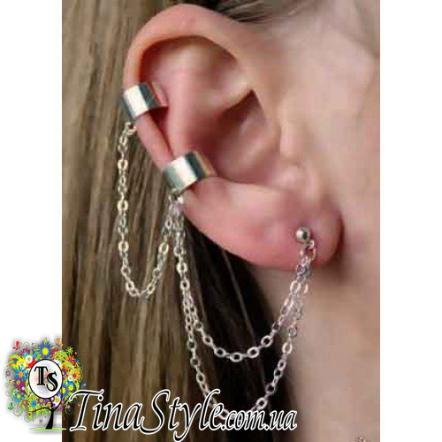 Сережки каф на вухо сережки каф кліпс НОВИНКА! ХИТ СЕЗОНА!, фото 1