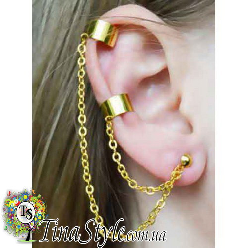 Сережки каф на вухо сережки каф кліпс НОВИНКА! ХИТ СЕЗОНА!, фото 1