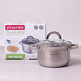  Каструля Kamille 1.8 л з неіржавкої сталі з кришкою та порожнистими ручками, фото 9