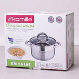  Каструля Kamille 1.8 л з неіржавкої сталі з кришкою та порожнистими ручками, фото 10