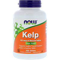 Kelp NOW Foods 200 tabs (Ламінарія, йод)