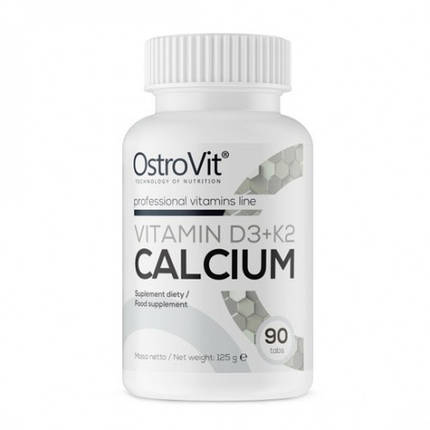 Calcium Vitamin D3+K2 OstroVit 90 tabs, фото 1
