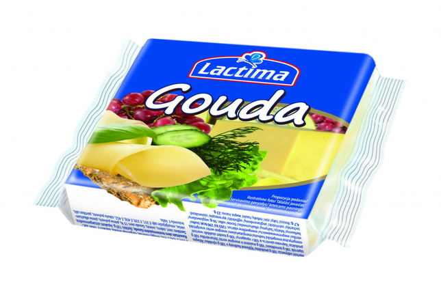 Плавлений тостерний сир Lactima Gouda 130gr. (8 тикиків), фото 2