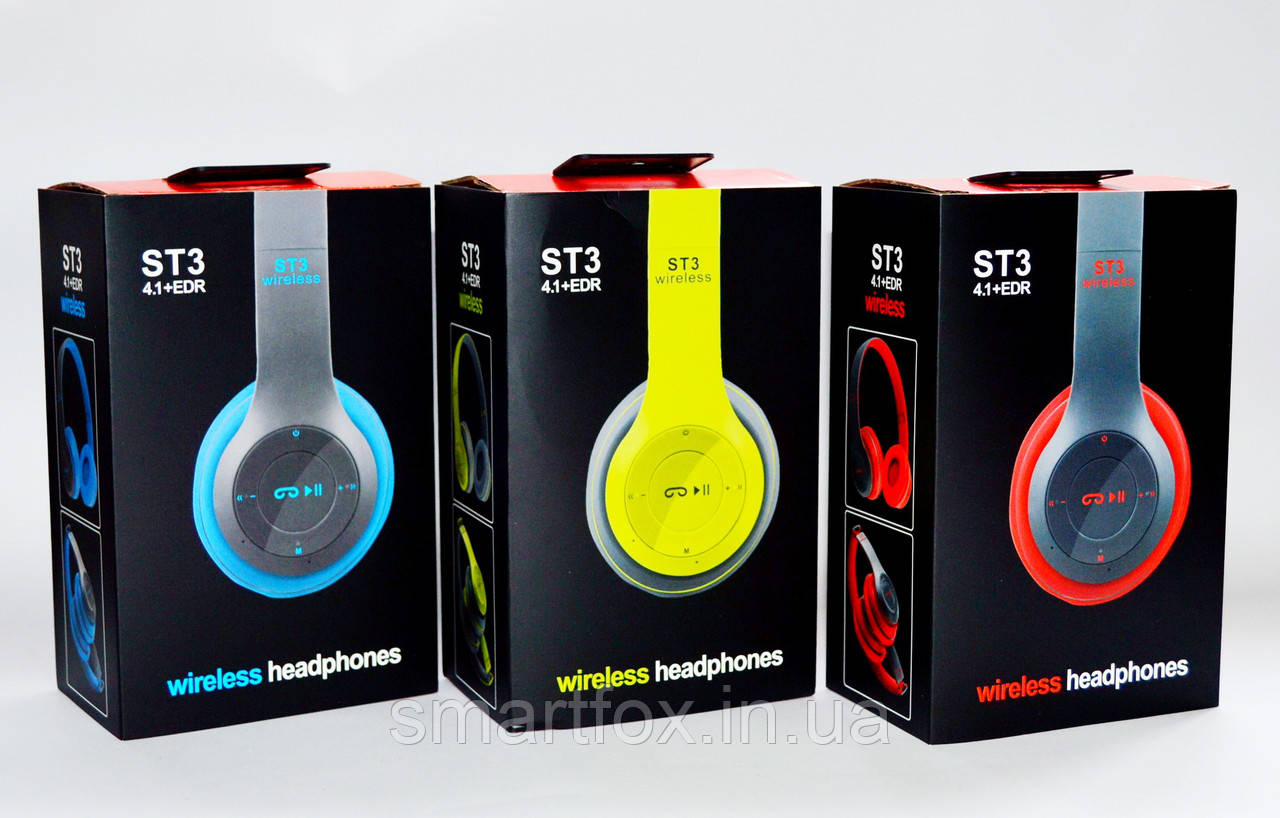 Навушники безпровідні ST Color (Bluetooth+SD card+FM+with cable)