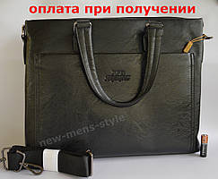 Чоловіча шкіряна брендова сумка через плече портфель для документів