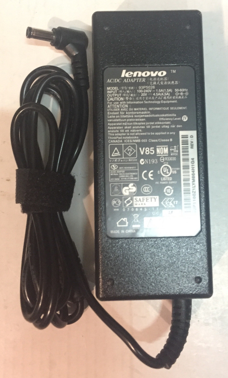 Блок живлення для ноутбука LENOVO 20V 4.5 A(5.5x2.5), фото 1