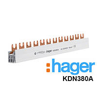 Фазна шина FORK (вилка) 3-полюси 16 мм2 12M 80А Hager (KDN380A)