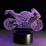 Світильник мотоцикл, Світильники для дитячої, Подарунок для дітей хлопчиків, 3D Led Світильники, фото 2