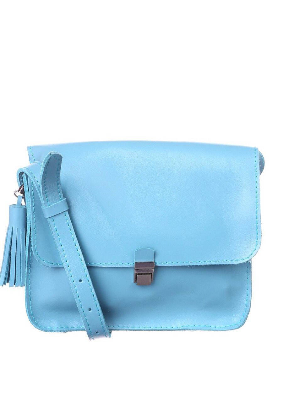 Сумка шкіряна DEKEY Емма плюс 2.0 бірюзова, фото 1