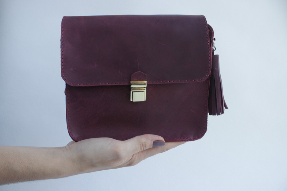 Сумка шкіряна DEKEY Емма 1.0 марсала, фото 1